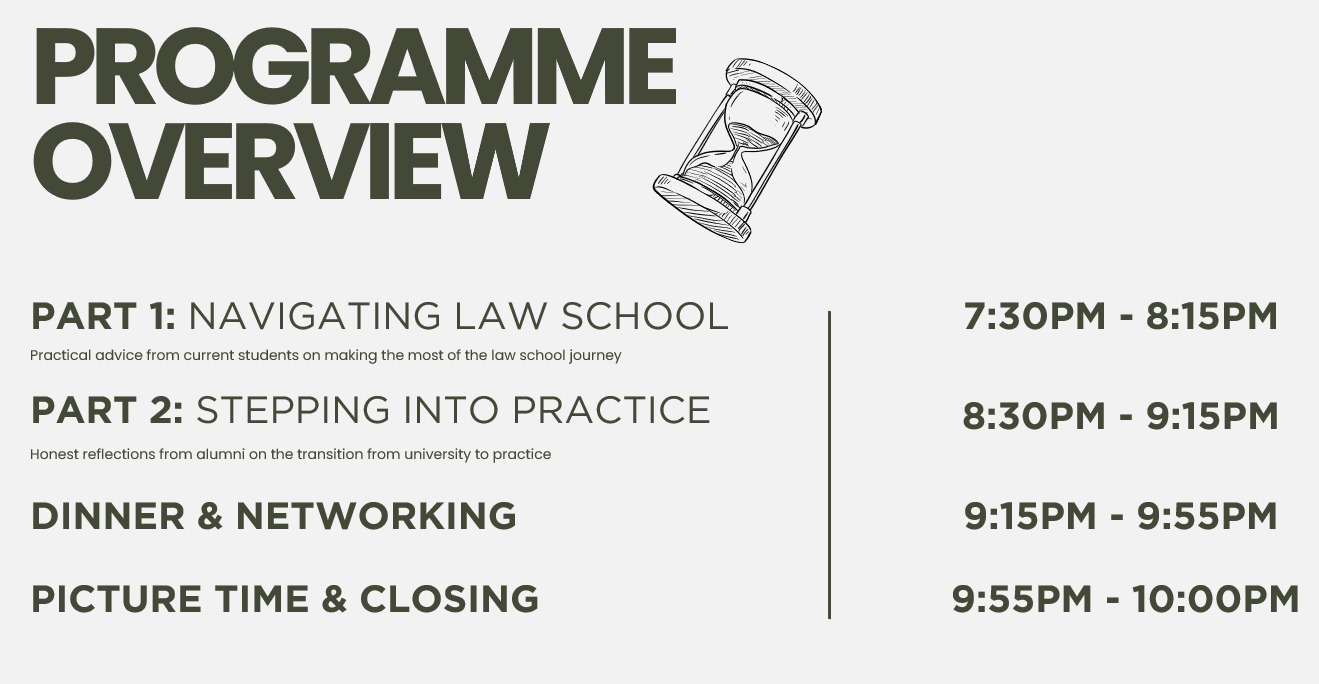 Programme overview for the Law Engagement Session
